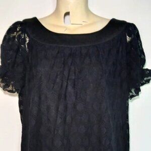Sunhee Black Midi Dress with Lace overlay Size 16